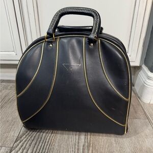 Vintage AMF Strikeline blue leather bowling ball bag luggage carryall carry on